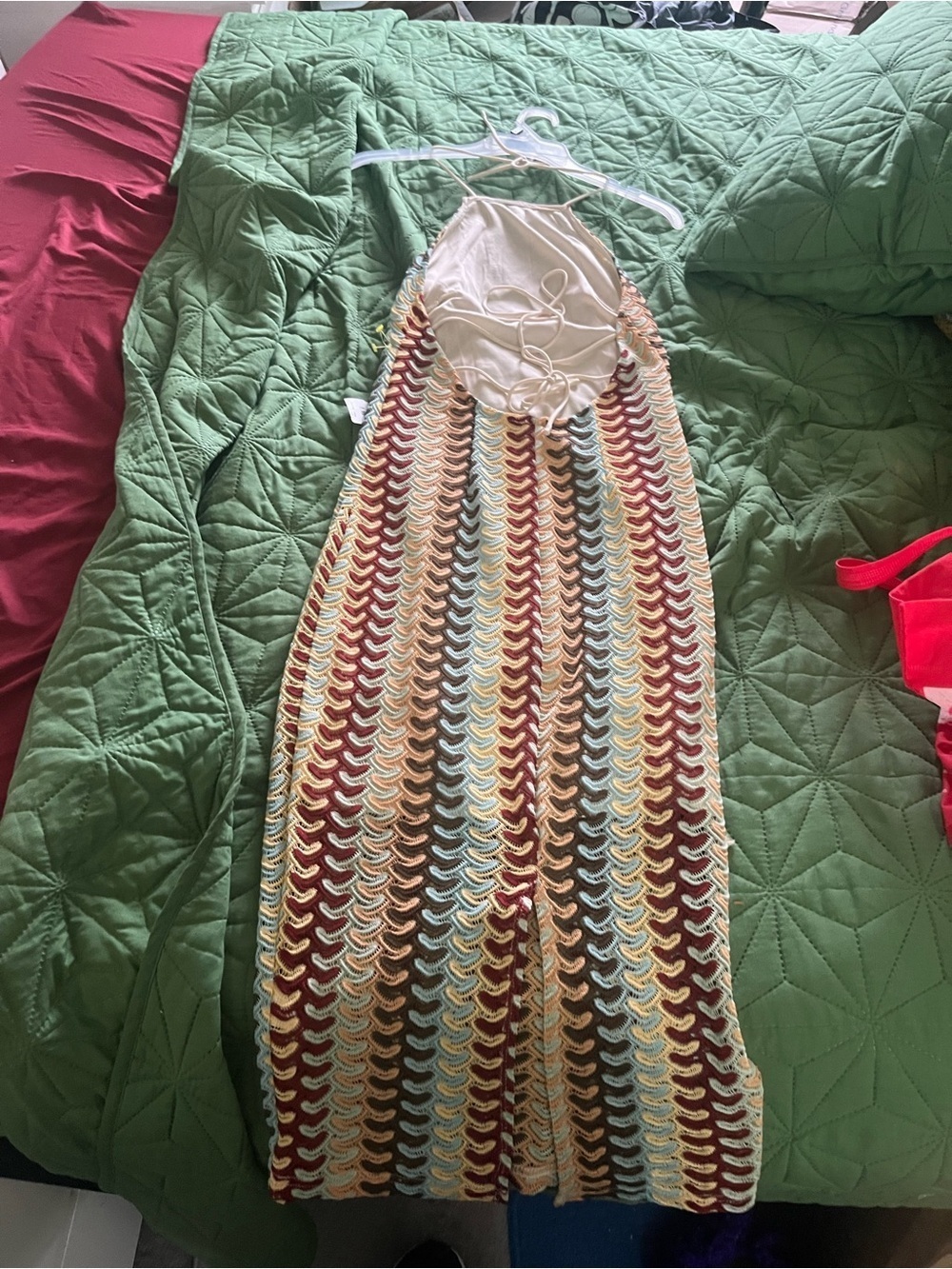 Cider Crochet Halter Maxi Dress in Multicolor - Picture 2 of 6